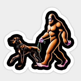 Bigfoot Walking Great Dane Love, Stylish Statement Tee Extravaganza Sticker